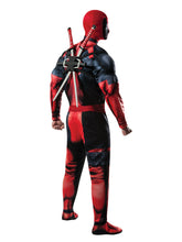 DEADPOOL DELUXE COSTUME, ADULT WITH WEAPONS