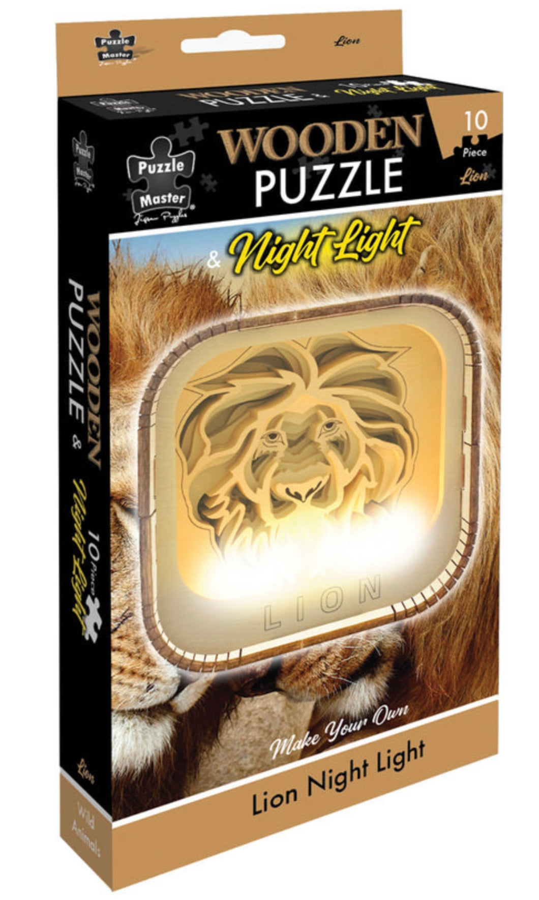 Wooden Night Light Puzzle Lion