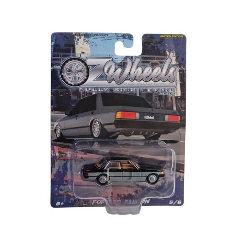 OzWheels 1:64 Ford XD Falcon Sedan Diecast Model Car – Black/Grey