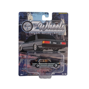 OzWheels 1:64 Ford XD Falcon Sedan Diecast Model Car – Black/Grey