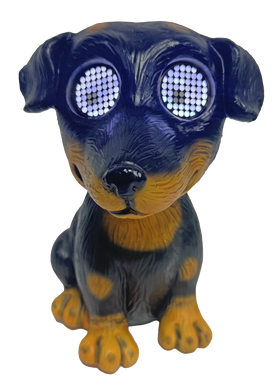 SOLAR BLACK DOG WITH LCD MOVING EYES