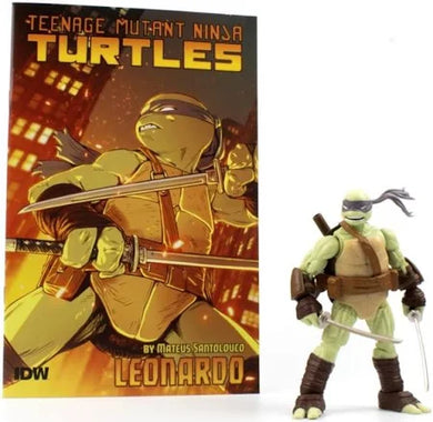 Teenage Mutant Ninja Turtles Comics Leonardo Bst Axn Figure & Comic Book Wave 3